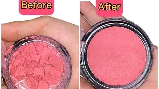 How to fix broken blush/highlighter without rubbing alcohol / water / rosewater 😍