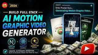 Build Full Stack AI Motion Graphic Video Generator using NextJs, React, Factory.ai, Arcjet, Remotion