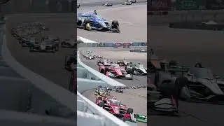 Oval restarts 🫣 #INDYCAR #Iowa #Motorsport