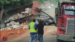 End dump tips over