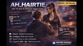 AH Hairtie | Tie & Untie Hair In-Game | FiveM Script (ESX/QBCore/OX)