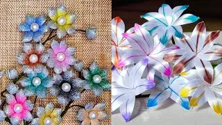 2 ideas | foamiran flowers | satin ribbon | foam crafts | ribbon crafts | DIY | leaf making | pita