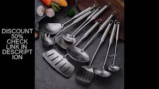 9-Piece Stainless Steel Kitchen Utensils Set, Heat-Resistant Cooking Tools Kitchenware - Turner Soup