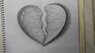How to draw a realistic broken heart 💔🥀 2024