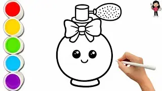 How To Draw Cute Perfume Bottle For Kids | Easy Drawing And Coloring Step By Step