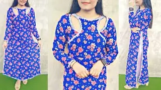 Most stylish and long kurti neck design/New Style high low kurti/ High low dress cutting & stitching