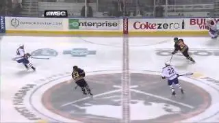 Crazy acrobatic backhand goal by Ennis @ Canadiens
