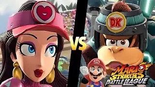 Mario Strikers Battle League Team Pauline vs Team Donkey Kong in Planetoid