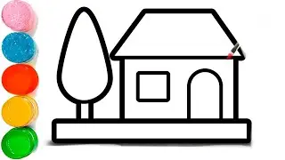 How To Draw House Very Easily | Simple House Drawing | House Drawing From Shapes | House
