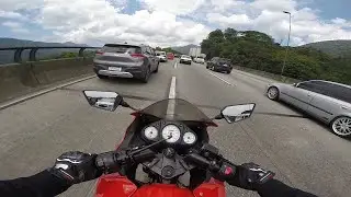 SUBINDO A SERRA DE SANTOS DE NINJA 250 * sai da frente se não eu empurro *.🤣🤣