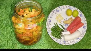 গাজর মূলো আদা কাচালঙ্কা ও পাতিলেবু দিয়ে ১০মিনিটে বানান মিক্স আঁচার@popikitchen @AtanurRannaghar 