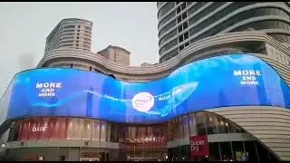 Building Curved Magic Curtain Wall Transparent 3D LED Screen Display