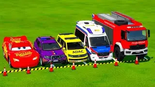 TRANSPORTING POLICE CARS. AMBULANCE, FIRE DEPARMENT VEHICLES WITH MAN TRUCKS TO THE GARAGE ! FS22