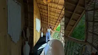 We stayed at this LUXURY BAMBOO House in Bali! ✨ #shorts
