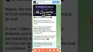 W Coin Mining End 7 Days 😱, W Coin LISTING CONFIRMED, W Coin Listing Soon Binance