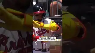 Ronald Acu&ntilde;a Jr. showing off the swordsmanship ⚔️😂 #baseball #braves #funny