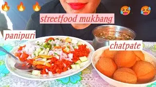 Eating spicy 🔥 Indian streetfood panipuri and chatpate||Streetfood mukbang video||GDR ASMR 