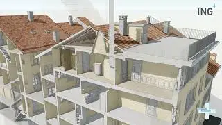 3D-Modell von vier Stadth&auml;user im Stadtkern Winterthurs