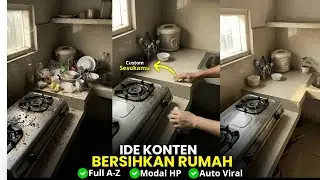 Auto Viral FB Pro! Cara Buat Video AI Bersihkan Rumah Satisfying Pakai HP