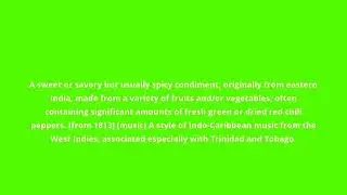 what is the meaning of chutney