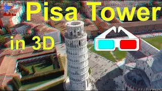 Leaning Tower of Pisa, Italy  in red-cyan anaglyph iXYt 3D video