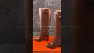 Herm&egrave;s Jumping Knee-high boots brown leather available on Wornright Authenticated Luxury
