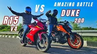 Yamaha R15v4 Vs Ktm Duke 200 E20 Bs7 Long Race | Race Till their Potential
