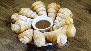 Conitos rellenos de crema pastelera 😋 ¡SIN USAR MOLDES! 😱
