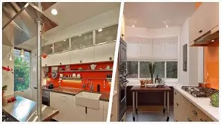 75 Small Kitchen With Orange Backsplash Design Ideas You'll Love 🔴