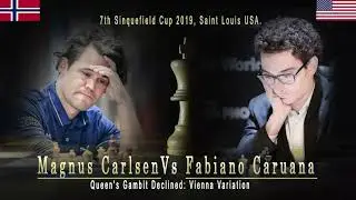 Caruana Fabiano vs Magnus Carlsen 7th Sinquefield Cup 2019. #ajedrezdeelite #ajedrezonline #chess