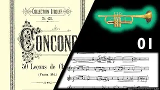 🎺🎺 [Trumpet Lyrical Studies] CONCONE Fifty Lessons for the Medium Voice - Bb/C Trumpet 01-Moderato