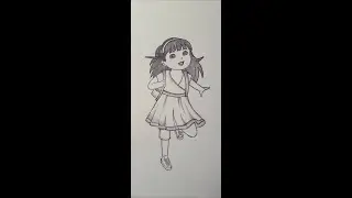 How to Draw a Dora Cute girl | pencil sketch | #dora #art #Shorts
