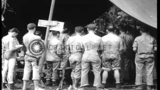 A chaplain hears confessions and celebrates Mass of Marines in Bougainville, Solo...HD Stock Footage
