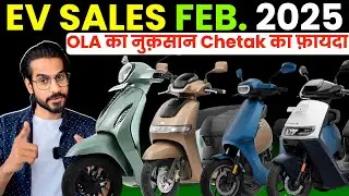 TOP 10 ELECTRIC VEHICLES IN INDIA🔥| EV SALES FEBRUARY 2025 | CHETAK ON TOP #abhishekmoto #evsales