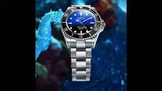 Davosa Swiss Ternos blue seahorse automatic vintage style diver watch 16152590 US special edition
