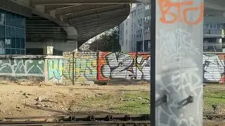 Graffiti Train Station in Bucharest ROMANIA