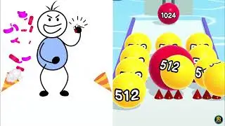 Ball Run 2048 Vs Help Monster 3 Tricky Puzzle | BrainStorm Walkthrough | Max Gameplay