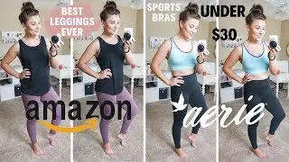 AFFORDABLE AMAZON & AERIE WORKOUT CLOTHES TRY ON HAUL 2019