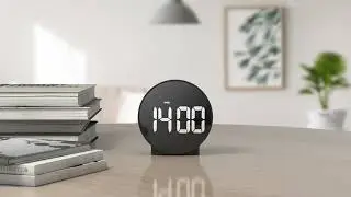 Aierwill N16 Round Alarm Clock with Snooze Calendar 12/24H Week Digital LED Tables Clock
