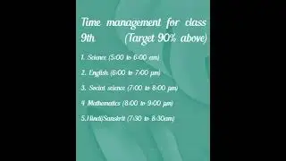 class 9th time management#short #time table #routine