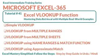 41.0 Excel VLOOKUP Function: From Basic to Advanced with Multiple Examples| Intermediate Series