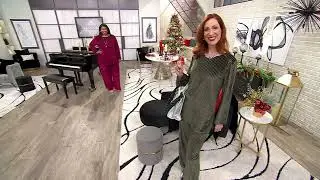 Dennis Basso Striped Stretch Velvet Tunic w/ Bell Sleeves on QVC