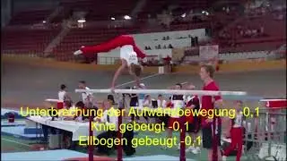 Kunstturnen - MAG - Jugend 3 Barren - Übungsvideo mit Bewertungsinfo
