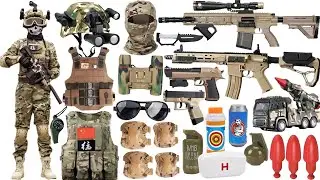 Special Forces Toy Set Unboxing: M416 Rifle, S686 Shotgun, Revolver, Grenades, Smoke Grenades, Knife