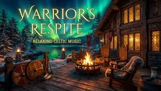 Snowy Wilderness Escape & Relaxing Medieval Music | Viking Cabin & Magical Northern Lights