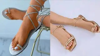 Rhinestone Toe Ring Strappy Flat Sandals Collection For Women 2022