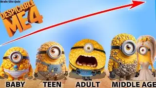Despicable Me 4 Growing Up Evolution | Mega Minions Jerry, Gus, Mel, & Dave | Brain Site Quiz
