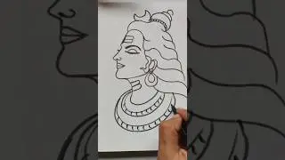 Quick simple and easy drawing of Lord Shiva face/ Mahadev Bholenath Neelkanth Shankara