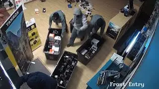 Raw Video: Suspects Break Into NH Camera Store