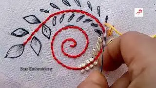 Simple And Easy Embroidery Design for Beginners. Flower Design.